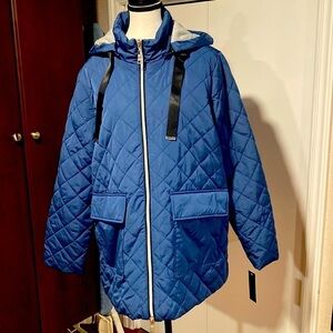 Women's Quilted Coat with Jersey Lining and Hood